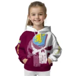 Aston Villa Graphic Punisher Claret White Hoodie Best Selling