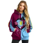 Aston Villa Heartbeat Graphic Claret Hoodie Best Selling