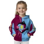 Aston Villa Heartbeat Graphic Claret Hoodie Best Selling