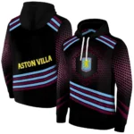 Aston Villa Hexagonal Pattern Claret Black Hoodie Best Selling