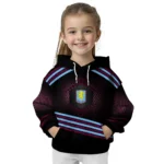 Aston Villa Hexagonal Pattern Claret Black Hoodie Best Selling