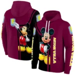 Aston Villa Mickey Mouse Claret Black Hoodie Best Selling