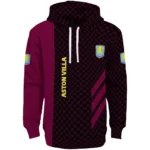 Aston Villa Monogram Pattern Claret Hoodie Best Selling