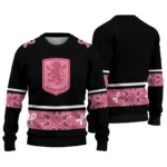 Aston Villa Pink Ribbon Black Pink Sweater Best Selling