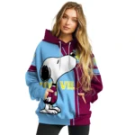Aston Villa Playful Snoopy Claret Hoodie Best Selling