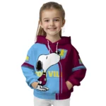 Aston Villa Playful Snoopy Claret Hoodie Best Selling
