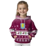 Aston Villa Reindeer Motif Claret Hoodie Best Selling