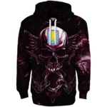 Aston Villa Skull Artwork Claret Black Hoodie Best Selling