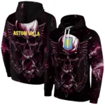 Aston Villa Skull Artwork Claret Black Hoodie Best Selling
