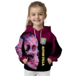 Aston Villa Skull Motif Claret Black Hoodie Best Selling