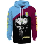 Aston Villa Skull Punisher Black Hoodie Best Selling