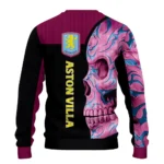 Aston Villa Skull Swirl Claret Black Sweater Best Selling