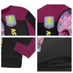 Aston Villa Skull Swirl Claret Black Sweater Best Selling