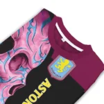Aston Villa Skull Swirl Claret Black Sweater Best Selling
