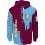 Aston Villa Splatter Effect Claret Hoodie Best Selling