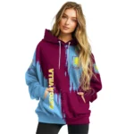 Aston Villa Splatter Effect Claret Hoodie Best Selling