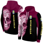 Aston Villa Sugar Skull Claret Black Hoodie Best Selling