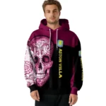 Aston Villa Sugar Skull Claret Black Hoodie Best Selling