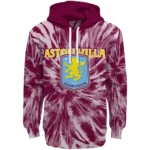 Aston Villa Tie Dye Pattern Claret Hoodie Best Selling