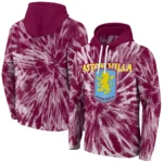 Aston Villa Tie Dye Pattern Claret Hoodie Best Selling