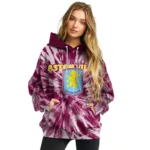 Aston Villa Tie Dye Pattern Claret Hoodie Best Selling