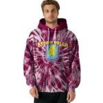 Aston Villa Tie Dye Pattern Claret Hoodie Best Selling