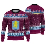 Aston Villa Tree Pattern Claret Sweater Best Selling