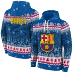 Barcelona Christmas Trees Blue Hoodie Best Selling