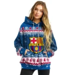 Barcelona Christmas Trees Blue Hoodie Best Selling