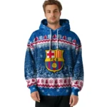 Barcelona Christmas Trees Blue Hoodie Best Selling