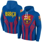 Barcelona Concentric Lines Blue Hoodie Best Selling