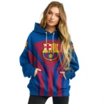 Barcelona Concentric Lines Blue Hoodie Best Selling
