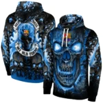Barcelona Demonic Skull Blue Black Hoodie Best Selling