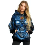 Barcelona Demonic Skull Blue Black Hoodie Best Selling