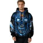 Barcelona Demonic Skull Blue Black Hoodie Best Selling