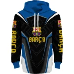 Barcelona Futuristic Pattern Blue Black Hoodie Best Selling