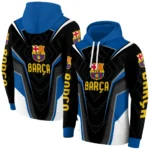 Barcelona Futuristic Pattern Blue Black Hoodie Best Selling