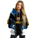 Barcelona Futuristic Pattern Blue Black Hoodie Best Selling