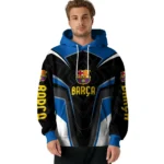 Barcelona Futuristic Pattern Blue Black Hoodie Best Selling