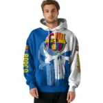Barcelona Graphic Punisher Blue White Hoodie Best Selling