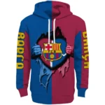 Barcelona Heartbeat Graphic Blue Hoodie Best Selling