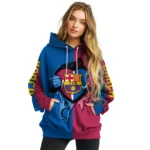 Barcelona Heartbeat Graphic Blue Hoodie Best Selling