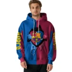 Barcelona Heartbeat Graphic Blue Hoodie Best Selling