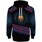 Barcelona Hexagonal Pattern Blue Black Hoodie Best Selling