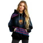 Barcelona Hexagonal Pattern Blue Black Hoodie Best Selling