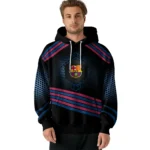 Barcelona Hexagonal Pattern Blue Black Hoodie Best Selling