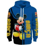Barcelona Mickey Mouse Blue Black Hoodie Best Selling