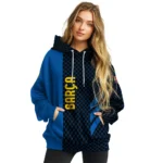 Barcelona Monogram Pattern Blue Hoodie Best Selling