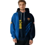 Barcelona Monogram Pattern Blue Hoodie Best Selling