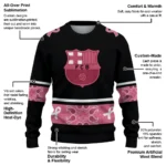 Barcelona Pink Ribbon Black Pink Sweater Best Selling